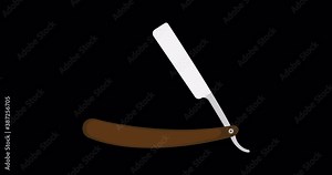 Razor straight barber vector barbershop vintage icon. Hair illustration design retro old blade shop isolated