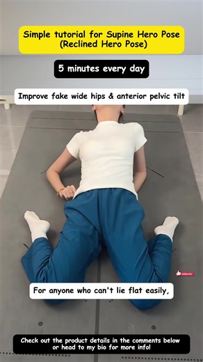 Can't lie flat easily or knees won't close when lying down? This super simple frog stretch (knees to chest, open wide, grab feet, external rotate shins, hold 5 mins daily) rescues