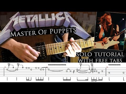 Metallica - Master Of Puppets 1st solo lesson (with tablatures and backing tracks)
