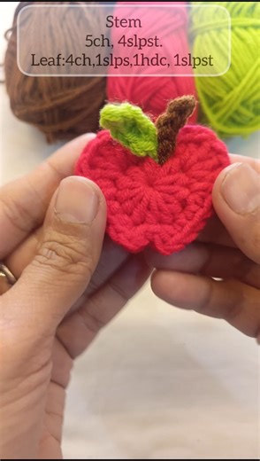 crochet apple applique tutorial #crochet #diy #handmade