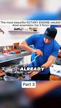 The most beautiful ROTARY ENGINE rebuild! Abel assemble the 3 rotor #robdahm #car #engine #rot