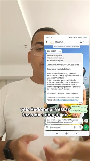 Heitor Moreira on Instagram: "- Em 2016, eu me cadastrei como doador de medula óssea. Na época, era apenas um ato de solidariedade. Anos depois, recebi a ligação que mudou tudo: fui selecionado pelo REDOME. Agora estou vivendo um dos momentos mais importantes da minha vida. Saber que eu posso ser a esperança de alguém não tem preço. Doar medula óssea é um ato de amor, coragem e empatia. É dizer “sim” à vida de alguém que você nem conhece. Se esse vídeo tocar você de alguma forma, compartilhe. In