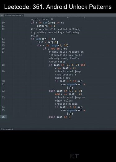 Leetcode 351. Android Unlock Patterns in Python | Python Leetcode | Python Coding Tutorial | ASMR