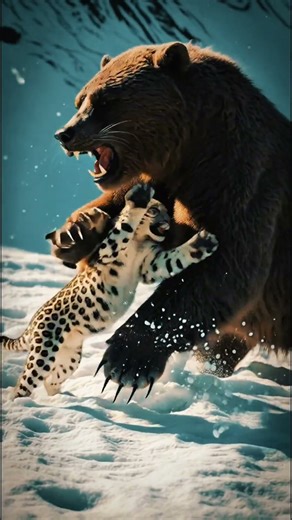 THE GHOST VS. THE TANK: Snow Leopard defeat a 1,500-lb Kodiak Bear? Don't miss! #animals