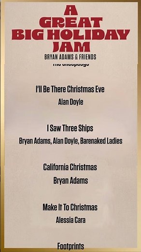 Bryan Adams & Friends’ “A Great Big Holiday Jam” is out now with new takes on holiday hits! 🎄