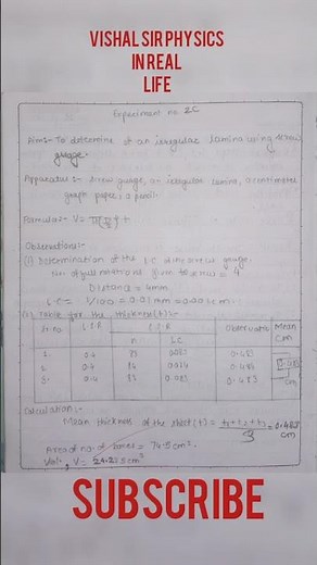 11th Class Physics Practical 2-C Sec-A (2025-26)