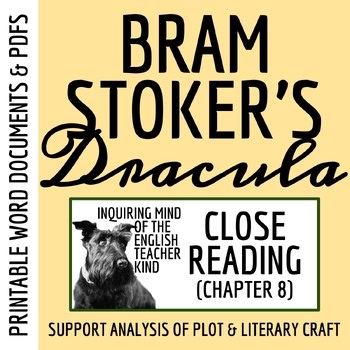 Dracula Chapter 8 Gothic Literature Analysis Worksheet | Bram Stoker Activity