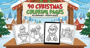 40 Funny Grinch Christmas Coloring Pages | Grinch Holiday Activity Book PDF | Printable Xmas Coloring Sheets | Instant Download - Etsy