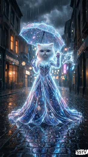 She Transformed in the Rain… Magic or Mystery? 🌧️🐱✨#shorts #sstv #model #cats #viral
