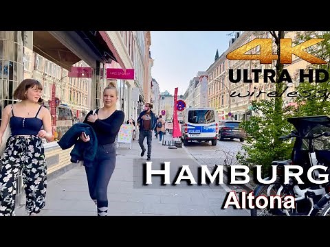 [4K] Sunny Day Hamburg Altona Walking Tour. Germany 🇩🇪 2021