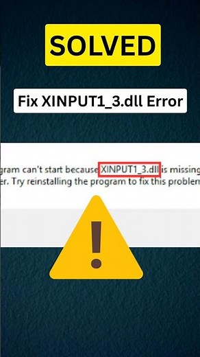 XINPUT1_3.dll Not Found? Here’s the Quick Fix! #shorts