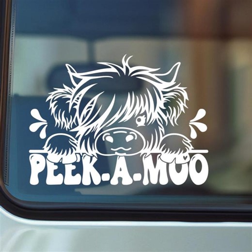 Peeking Cow Vinyl Decal: Farm Bumper Sticker, Country Life Decoration - Etsy