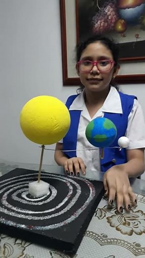 MAQUETA DE LA ROTACIÓN Y TRASLACIÓN DE LA TIERRA 🌍