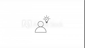 Light bulb check mark idea icon with people icon animation on white background. light bulb, check mark, idea, icon, people, white background, concept, creativity, innovation, brainstorming, solution,