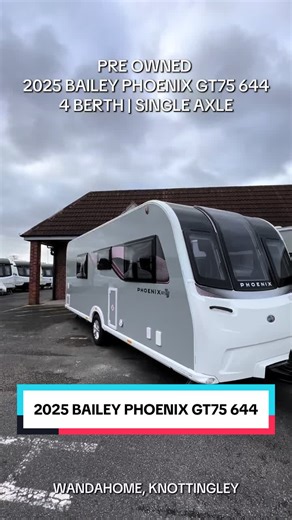 Just arrived ⭐ Pre owned 2025 Bailey GT75 644 www.wandahome.co.uk 📞 01977 633100 📧 sales@wandahome.co.uk #touring #caravan #preowned #bailey #644