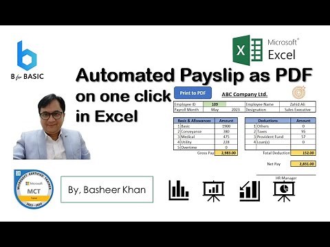 Automate payslip in PDF on one click in Excel