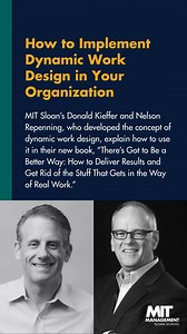 14 reactions | Stalled projects and workarounds cause chaos in too many organizations. Dynamic work design offers a way to address this through continuous experimentation, improvement, and hands-on problem-solving. Learn more: https://bit.ly/3LJzIml | MIT Sloan School of Management | Facebook