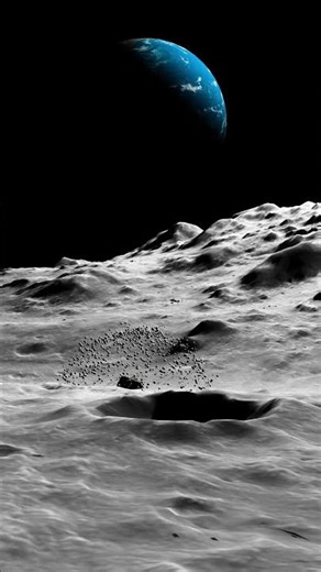 A meteorite falling on the moon #earth #universe #planet