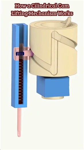 How a Cylindrical Cam Lifting Mechanism Works #MechanicalEngineering #CamMechanism #CylindricalCam