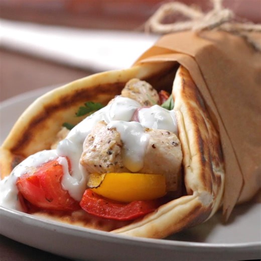 Easy Sheet Pan Greek Pita Pocket | Tasty