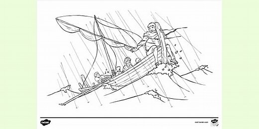 Jesus Calming the Storm Colouring Sheet