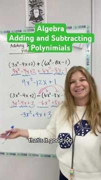 Algebra: Adding and Subtracting Polynomials #algebra #polynomials #math #mathematics #iteachalgebra