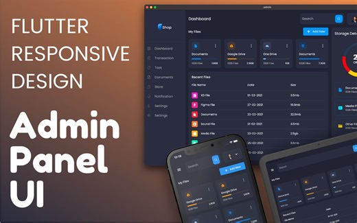 Flutter UI制作管理面板或者仪表盘