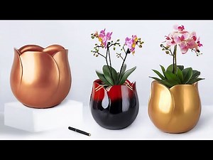 Easy cement pottery making || Cement flower vase - Cement planter Making