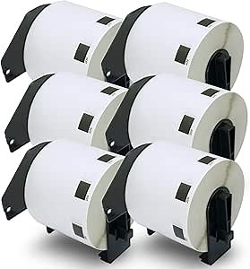 BETCKEY - Compatible Barcode Labels Replacement for Brother DK-1209 (2.4 in x 1.1 in), Use with Brother QL Label Printers [6 Rolls/4800 Labels]