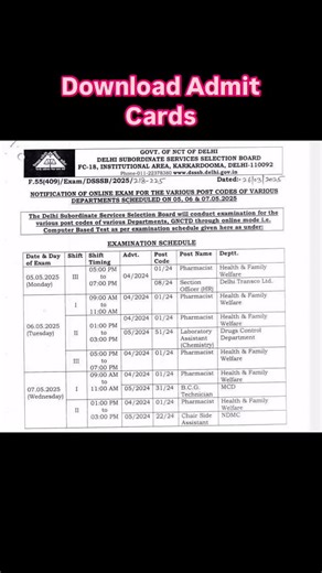 DSSSB EXAM (Alpha Mocks) on Instagram: "*DSSSB Download e-Admit Card for DSSSB Online Examination scheduled in May 2025 link* - https://cdn.digialm.com//EForms/configuredHtml/1258/93619/login.html #dsssbexam #dsssb #teacher #sarkarinaukri"