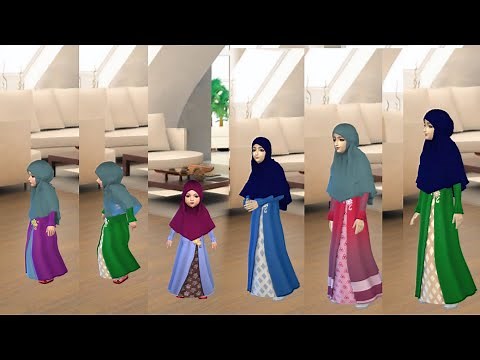 the sims 4 cc hijab + dress 1 fot toddler and child by waronk