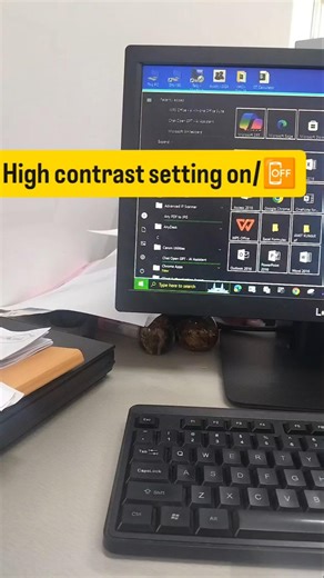 Turn off high contrast setting in computer 🖥️ #computer #tech #settings