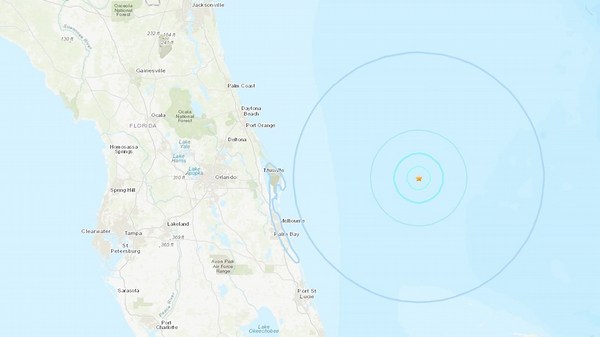 Late-night earthquake recorded off Florida's east coast