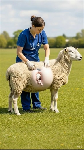 Female Doctor Saves Sheep Baby | Sheep Surgery Rescue | Animal Birth Operation #animaldoctor