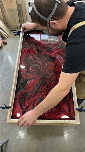 Incredible DIY Epoxy Resin Table Build 🔴⚫️