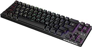 LTC NB681 Nimbleback Wired 65% Mechanical Keyboard, RGB Backlit Ultra-Compact 68 Keys Gaming Keyboard with Hot-Swappable Switch and Stand-Alone Arrow/Control Keys (Hot Swappable Red Switch, Black)