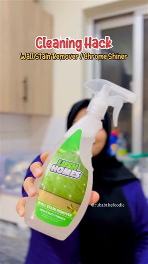 Rubab Rehmat Ali | Clean your walls & taps using @lushhomes.pk Lush Home’s wall stain remover & Chrome Shiner #viral #cleaninghack #trending #tips #explore | Instagram
