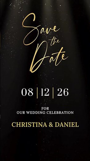 DIY Sparkle Save the Date Video Template in Canva, Glitter Wedding Save the Date, Birthday Video