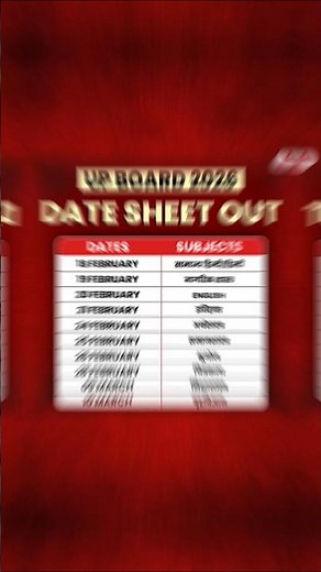 UP Board Date Sheet 2026 Out 🔥 CLASS 12 LATEST UPDATE #upboarddatesheet