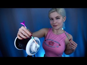 Tingly ear brushing ASMR ✨ 3Dio binaural whispers, triggers, mouth sounds, chewing, brain massage