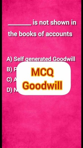 🤔 Goodwill MCQ Challenge | Test Your Concepts!