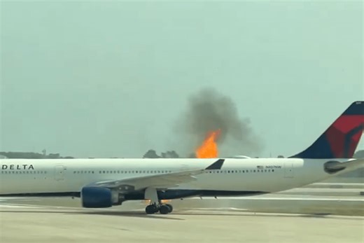 Video: US airplane engine catches fire, passengers forced to evacuate through slides