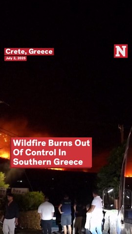Wildfire Burns Out Of Control In Southern Greece