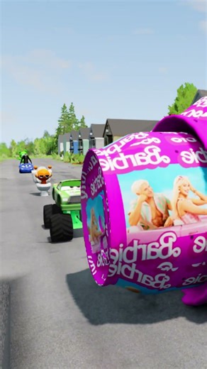 Lightning McQueen vs Barbie Monster Truck | Epic Crash | BeamNG Madness Part 84