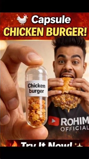 🐔 Chicken Burger in a Capsule?! 😱#shorts