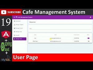 19. Cafe Management System - User Page (Angular, Spring Boot - Java, MySQL Database)