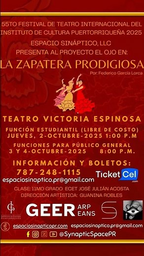 La Zapatera Prodigiosa en PR | Festival Internacional de Teatro 2025 | Federico García Lorca