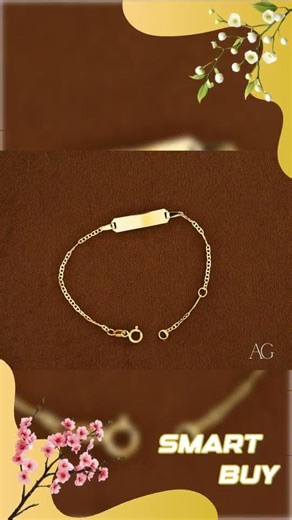 18k gold kid's id bracelet with complimentary engraving and spring ring lock