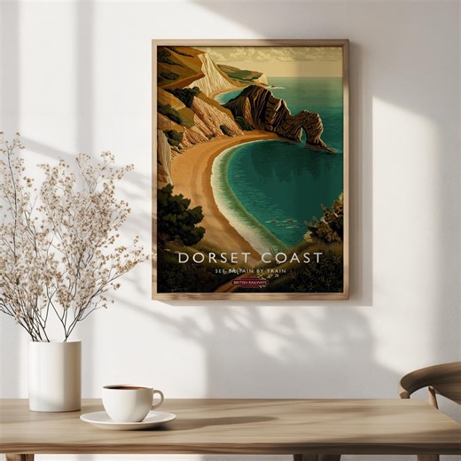 Vintage Dorset Coast England Travel Poster, British Railways, Framed / Unframed Wall Art, Tourism Art, Home Decor - Etsy