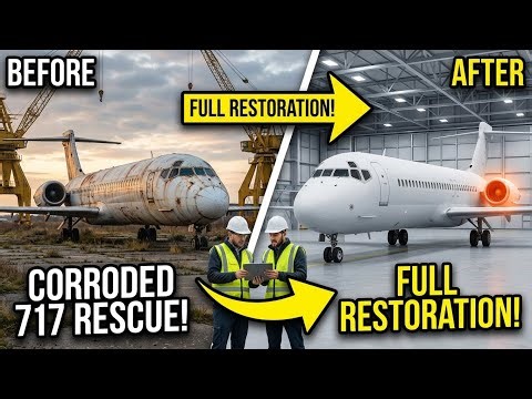 Salvaging a Corroded White Boeing 717 from an Abandoned Airport: Excavating & Restoring